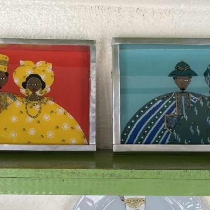 Aluminium Painted glass tray