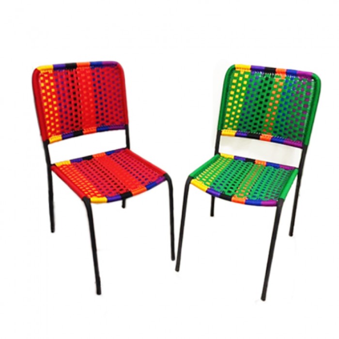 Multi colour dining chair.