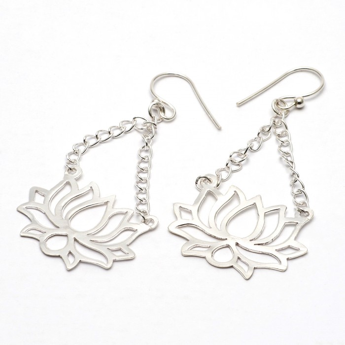 Lotus drop earrings