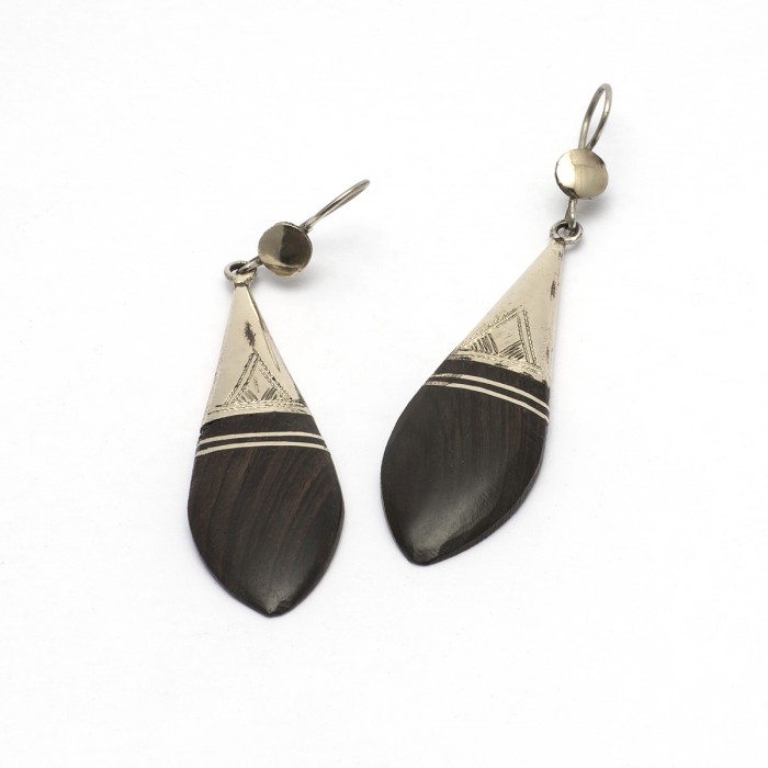 Ebony and silver earrings