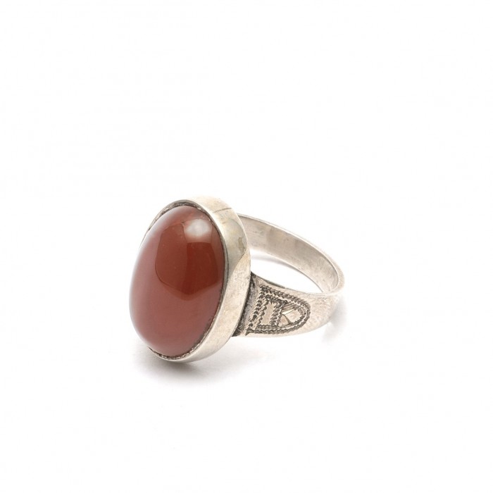 Silver and Agate Ring