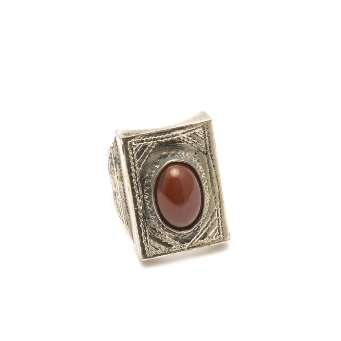 Tuareg brass and agate Ring