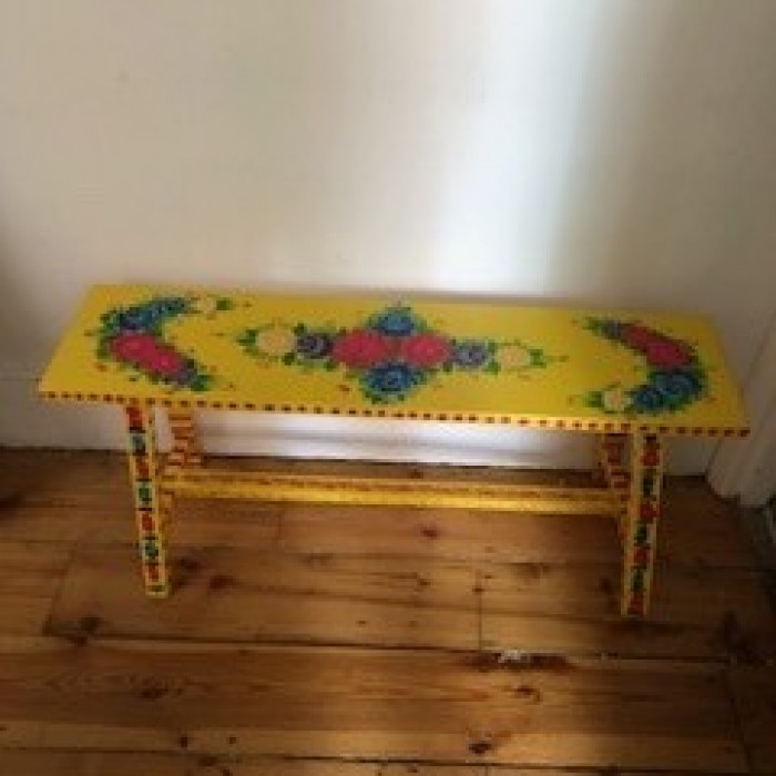 Yellow flower bench from Pakistan