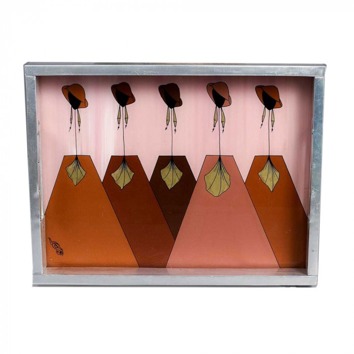 Glass painted tray