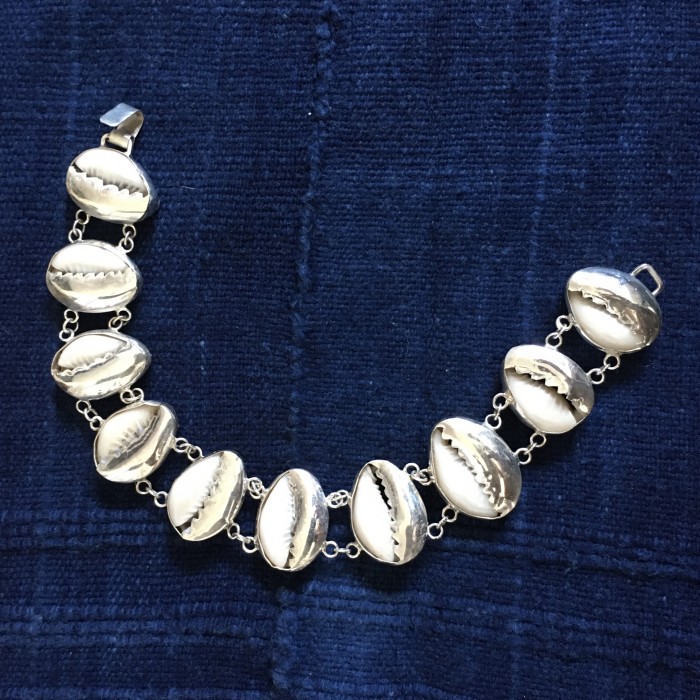 Silver cowrie bracelet