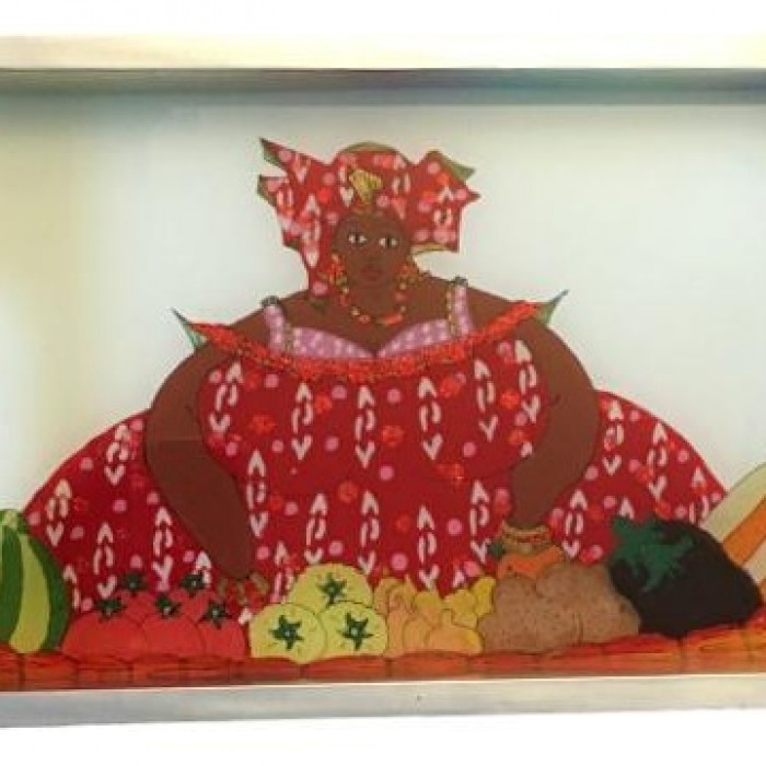 Glass painted tray
