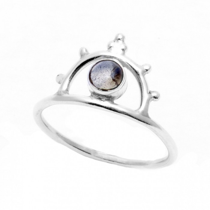 Silver ring with semi precious stone