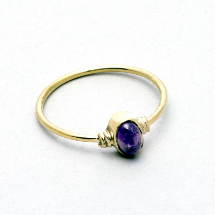 Single precious stone ring