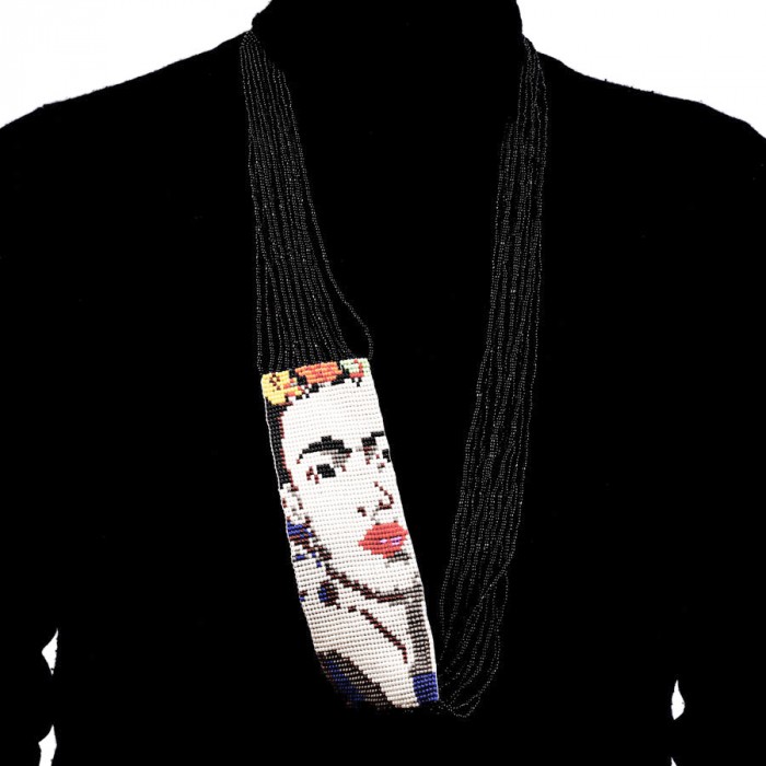 Black Beaded Frida Necklace SOLD OUT