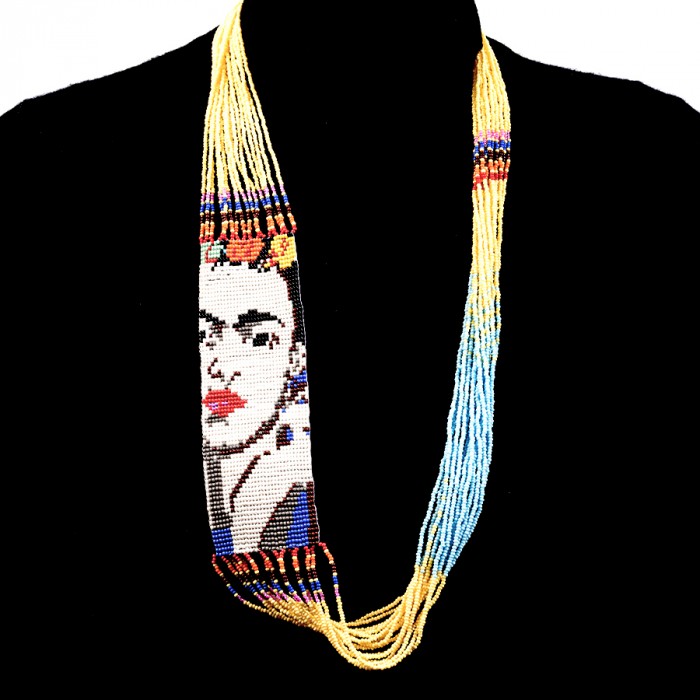 Yellow Beaded Frida Necklace