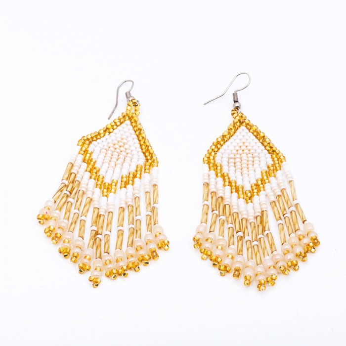 Fringe Beaded Earrings