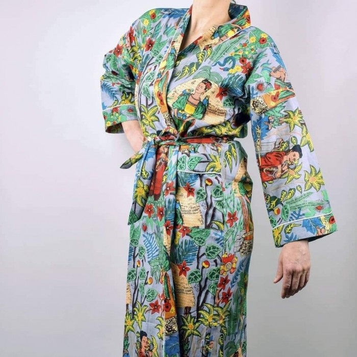 Frida's Garden Kimono Grey