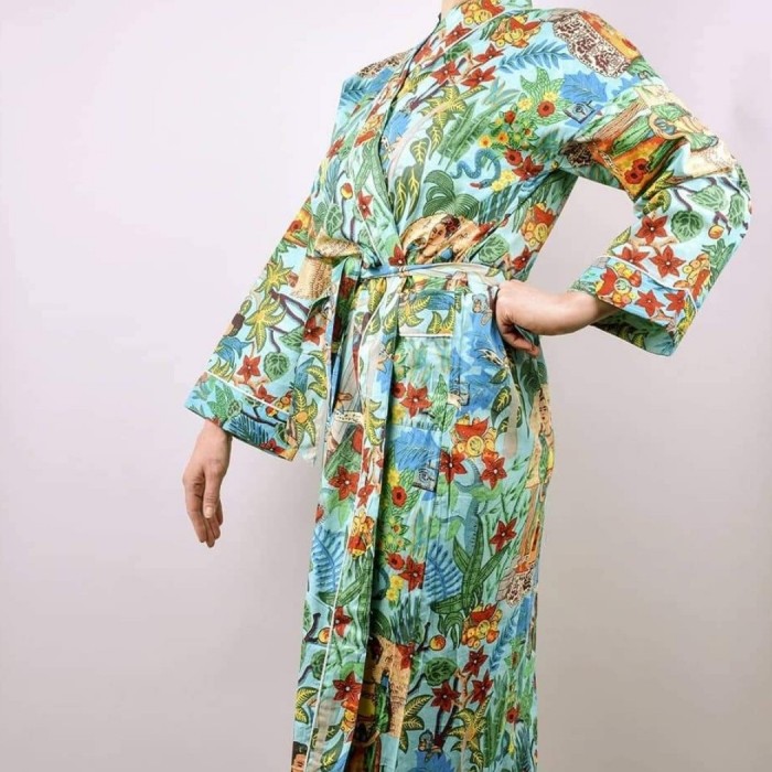 Frida's Garden Kimono Blue