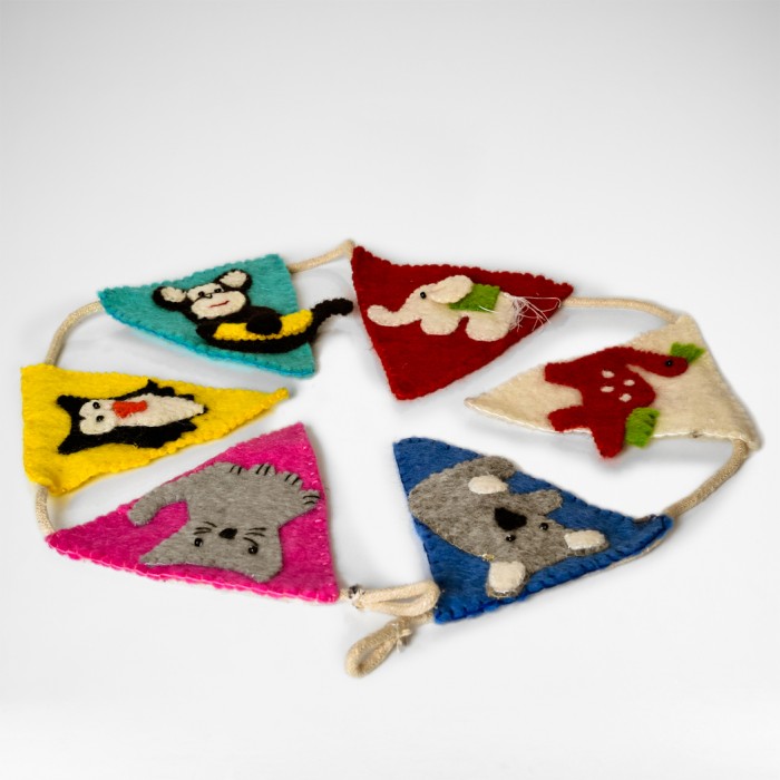 Children's felt animal flags