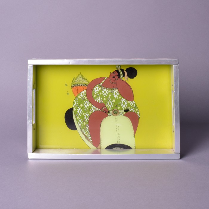 Glass & Aluminium tray.