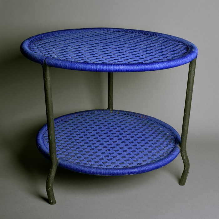 Blue round table