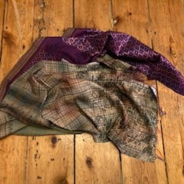 Sari silk scarves